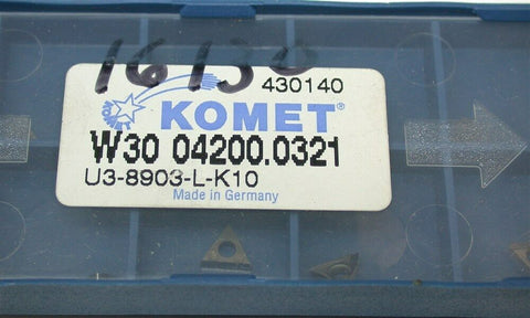 Lot of 10 New Komet Indexable Carbide Inserts for MicroKom W30 04200.0321