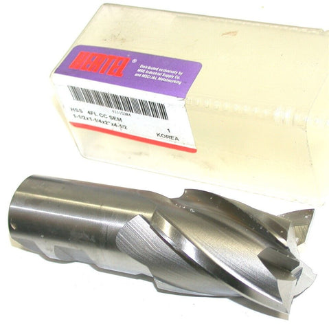 Hertel 1 1/2" Diameter 1 1/4" Shank 4Flute HSS End Mill 4FL CC SEM 41115304 New