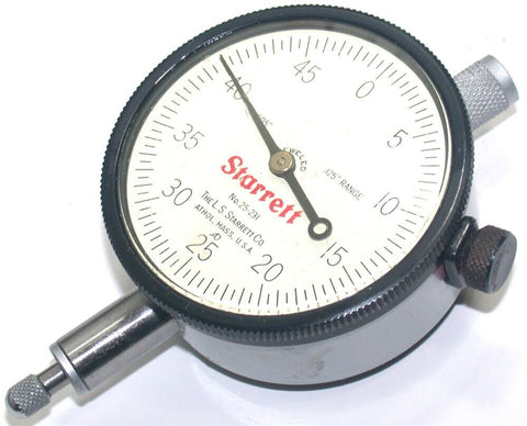 Starrett Dial .0005" Indicator 1" Range Revolution counter Model 25-231