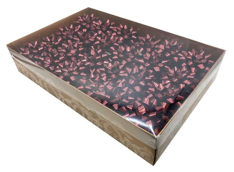 Brizzolari Premium 3-1/2" Burgundy Star Gift Bow 3/8" Ribbon 29 Loop 48 Count