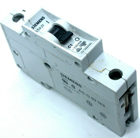 SIEMENS 1 AMP 1 POLE CIRCUIT BREAKER DIN MOUNT 5SX21 C1