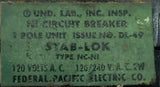 Federal Pacific Electric Stab-Lok NC120 1 Pole Circuit Breaker 20A 120V