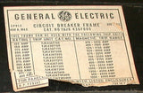 GENERAL ELECTRIC CIRCUIT BREAKER FRAME 125-400 AMP MODEL THJK436F000