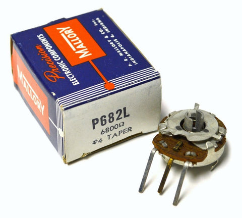 NEW MALLORY P682L POTENTIOMETER 6800 OHM #4 TAPER