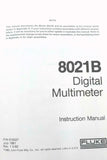 Fluke Model 8021B Digital Multimeter Instruction Manual