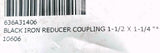 Black Iron Reducer Coupling 1-1/2" x 1" x 1-1/4" FPT