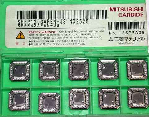 Lot of 10 Mitsubishi Carbide Indexable Inserts SEER1203AFEN-JS NX2525