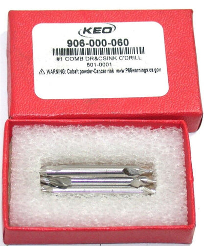 Lot of 8 New KEO 60 degree 1/8" Diameter Drill & Countersinks 906-000-060
