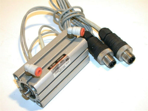 UP TO 2 SMC COMPACT 2" AIR PNEUMATIC CYLINDERS W/ SENSORS CDQSB20-50DC-F9PL