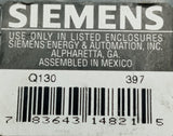 Lot of (2) Siemens Q130 1 Pole Circuit Breaker 30A 240VAC 1 PH Plug In Mount