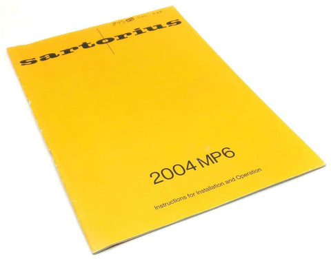 Sartorius Model 2004MP6 Electronic Semi-Micro Balance Instruction Manual