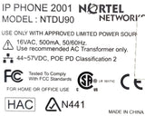 Nortel NTDU90BC70E6 IP Phone 1140E NTDU90BC70E6-R NTDU90 16VAC 500mA 50/60Hz