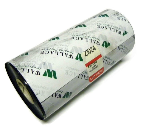 WALLACE IMAGING SUPPLIES Z1024 WAX RIBBON BLACK