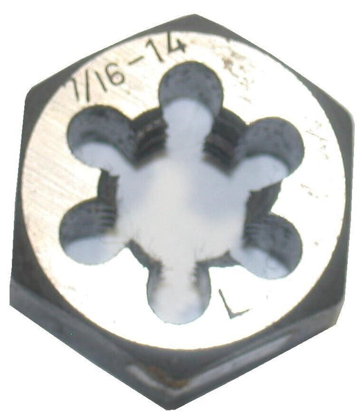 7/16-14 UNC Hex Die - Right Hand Rethreading Die For External Thread Repair, Made Of Carton Steel - For Automotive, Plumbing & Metalwork