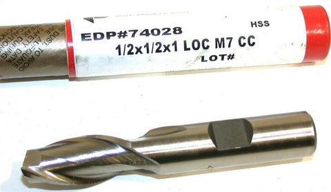 Up to 2 New Brubaker 1/2" Diameter 1/2" Shank 2 Flute HSS End Mill 74028