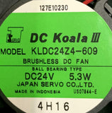 Japan Servo DC Koala III KLDC24Z4-609 Brushless DC Fan 24 VDC 5.3 Watts