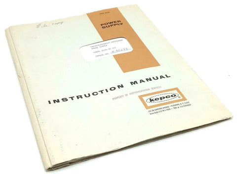 Kepco Model KS36-10 Voltage Regulated Power Supply Instruction Manual