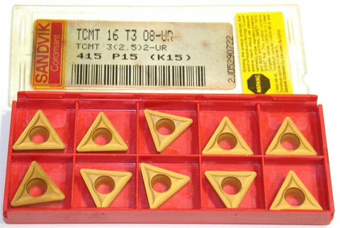Lot of 10 New Sandvik Indexable Turning Carbide Inserts TCMT 16 T3 08UR 415
