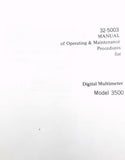 Data Precision Model 3500 Digital Multimeter Operating & Maintenance Manual