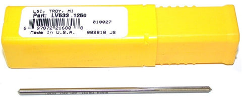 Lavallee & Ide .125" Straight Shank HSS Chucking Reamer LV533.1250 New