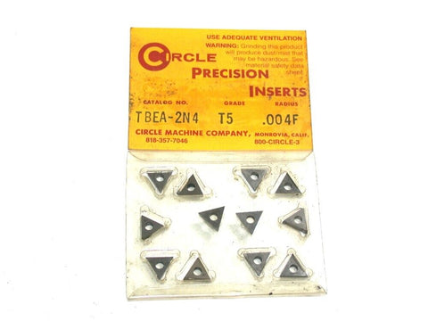 Lot of 12 New Circle Carbide Boring Bar Inserts TBEA-2N4 T5
