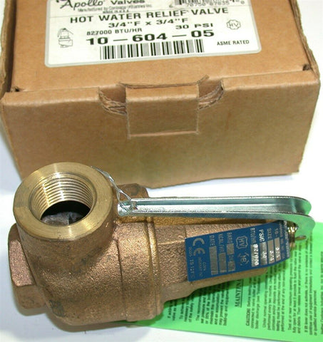 Apollo 10-604-05 - 3/4" Hot Water Relief Valve NIB