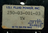I.S.I. Fluid Power 250-03-001-03 Air Pilot Valve 40-150 PSI Max