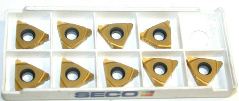 Lot of 9 New Seco Indexable Carbide Tin Coated Threading Inserts 16ER32UN CP500