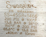 Swagelok SS-45S8-1466  1/2" Stainless Steel Ball Valve 200PSI @ 100°F NO Handle