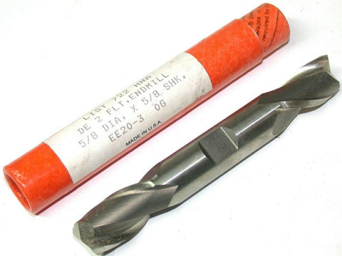 Up To 2 New Brubaker 5/8" 2 Flute Double End HSS End Mills 72238