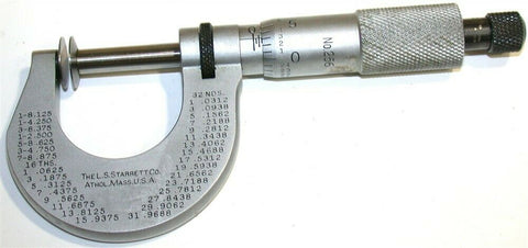 Starrett Disc Flange Micrometer Mics 0 To 1" 256 Calibrated