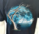 Anvil Men's Chevelle Skeleton Smoking Graphic Black Short Sleeve Shirt Size L