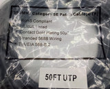 350MHz CAT5E UTP Gold Plated Cable 50 Ft.