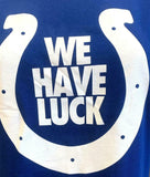 Nike Women's Indianapolis Colts Andrew Luck "We Have Luck" Blue Slim Fit Shirt M
