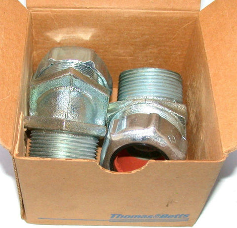 NEW BOX OF 2 THOMAS & BETTS  2221  STRAIN RELIEF CORD CONNECTORS 45 DEGREE ANGLE