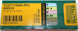 Lot of 10 Walter Valenite Indexable Turning Carbide Inserts TCGT110204-PF2 WXN10