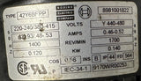 Bodine 42Y6BFPP Electric Motor 0.140 KW 1700 RPM 220/380/415/440/480V 3 Phase