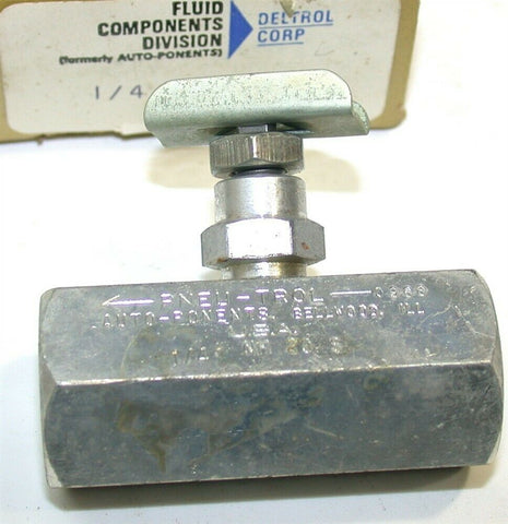 Deltrol Pneu-trol 1/4" Steel Needle Valves NM20S NM-20 S New