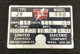 United Electric J6-680 Pressure Switch 15 A 115 VAC