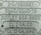 O-Z Gedney GUAC/GUJC-75 Explosion Proof RMC Conduit Outlet Box W/ Cover 3/4" HUB