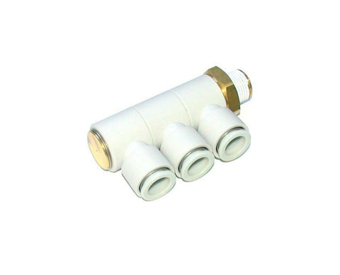 NEW SMC  KQ2VT12-036   PNEUMATIC MANIFOLD 3/8 NPT 3-1/2" OUTPUTS
