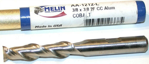 Up to 2 New Melin 3/8" Diameter 3/8" Shank 2 Flute Cobalt End Mill AA-1212-L