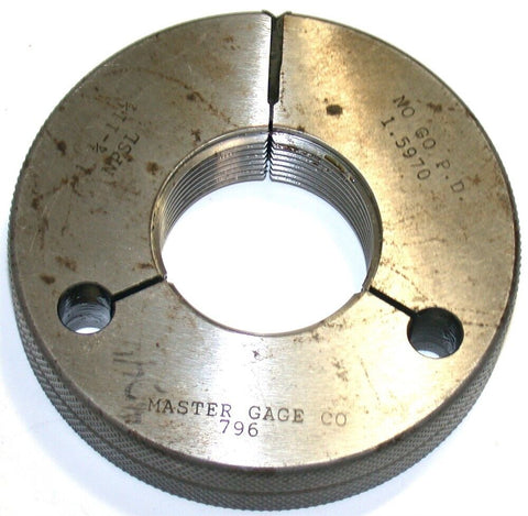 Master Gage Co. No Go Thread Ring Gage 1 1/4"-11 1/2 NPSL