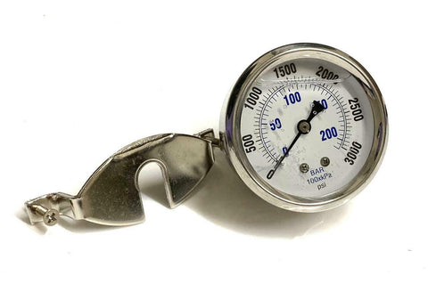 HC1P-210P Liquid Filled Pressure Gauge 0-3000 PSI 1/4" NPT Back Mount (3 Avail.)