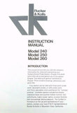 Rucker & Kolls Models 240, 250 & 260 Probe Station Instruction Manual