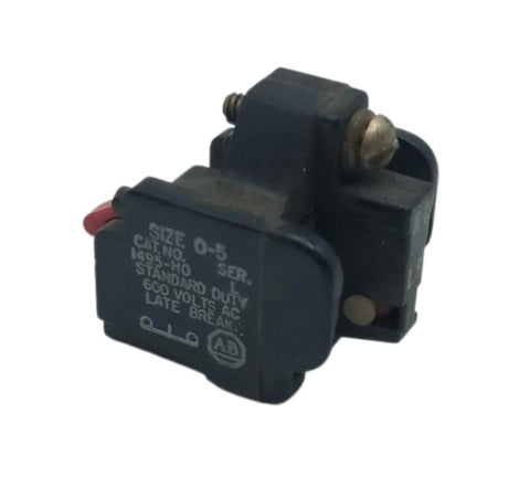 Allen-Bradley 1495-H0 Standard Duty Auxiliary Contact 600VAC Size 0-5 Late Break