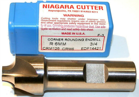 Niagara 6MM Diameter Corner Rounding End Mill 14421 New