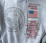 Hanes Epcot World Showcase USA Gray Hoodie Size Large