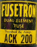 Lot of (2) Fusetron ACK 200 Dual Element Fuse 200A