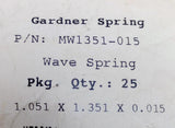 Pack of (25) Gardner Spring MW1351-015 CS Wave Spring 1.051" x 1.351" x 0.015"